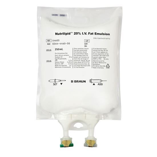 Fat Emulsion IV 20 250mLBags SD Nutrilipid  NonPVCDEHP  12Case