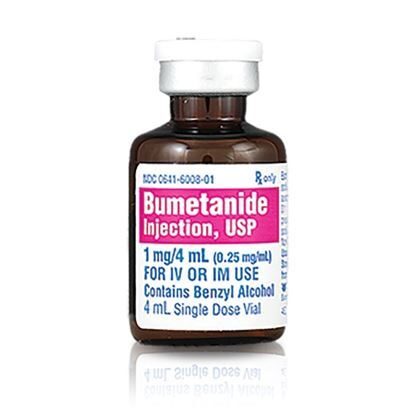 Bumetanide, 0.25mg/mL, SDV, 4mL, 10 Vials/Tray