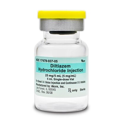 Diltiazem HCl Injection 5 mg/mL, Single Dose Vial 5 mL, 10/Tray