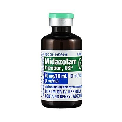Midazolam [C-IV], 5mg/mL, SDV, 10mL, 10 Vials/Tray