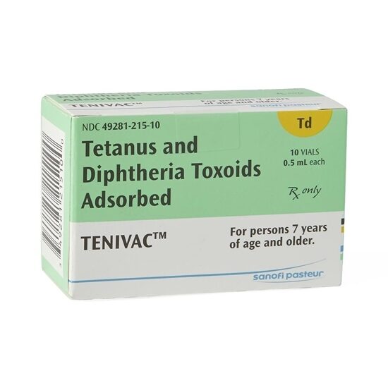 Vaccine TetanusDiphtheria Decavac Adult 05mL 10 SyringesTray