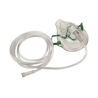 Mask, Oxygen, High Concentration, Non-Rebreather, 7' Tubing, 2 side valves, 50/Case