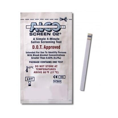 Drug Test, Saliva, Alcohol Test for Zero Tolerance Testing, Alco-Screen 02® , 24/Box