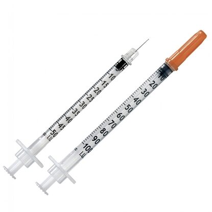 BD SafetyGlide™ Safety Insulin Syringe With Needle 0.5cc 29G x 1/2", 100/Box