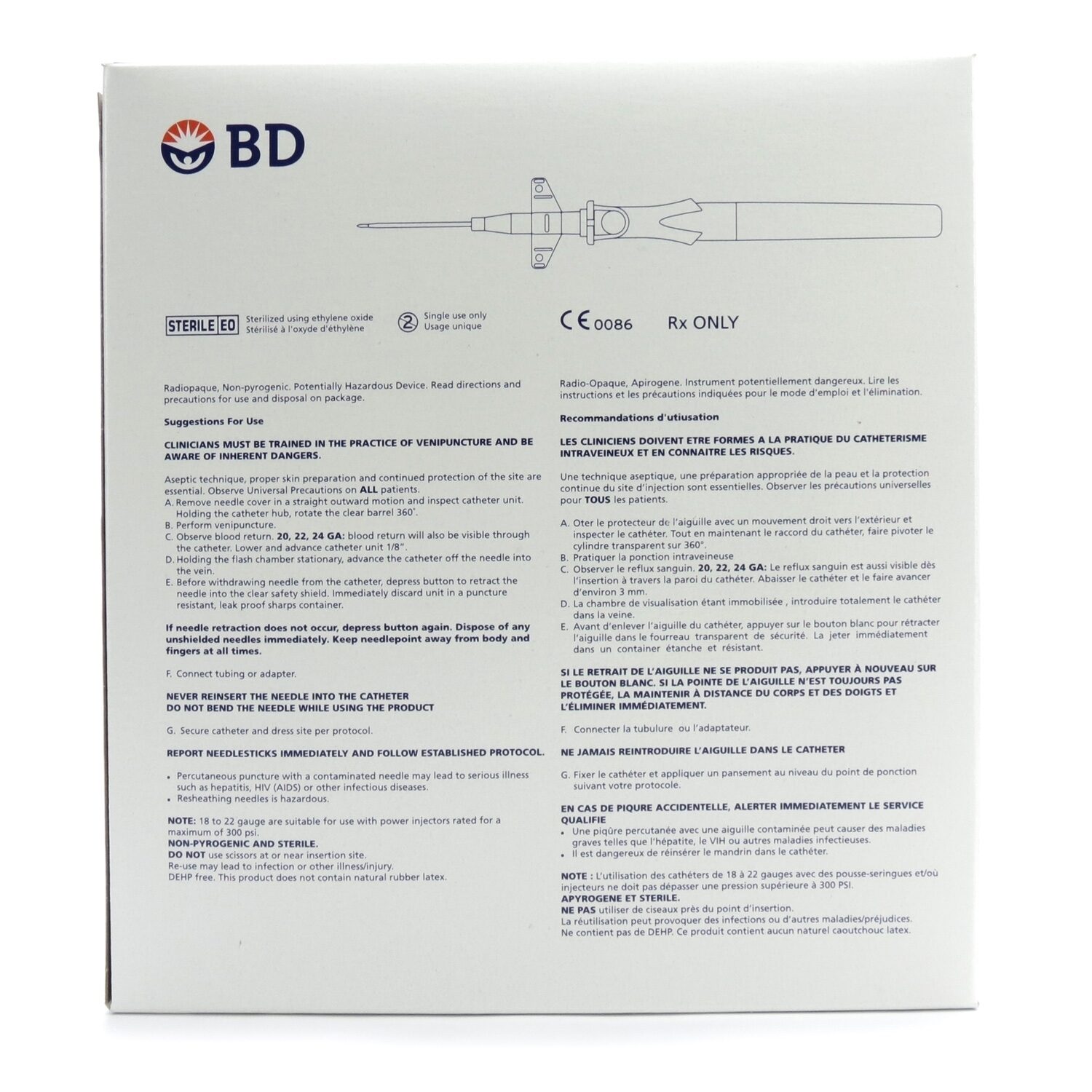 IV Catheter, BD Insyte™, Autoguard™, Vialon™, Sterile, OSHA McGuff