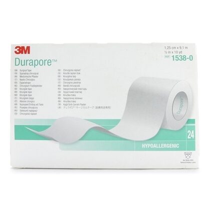 Tape, Durapore, Cloth, 1/2" x 10 Yards, Hypoallergenic, 24/Box