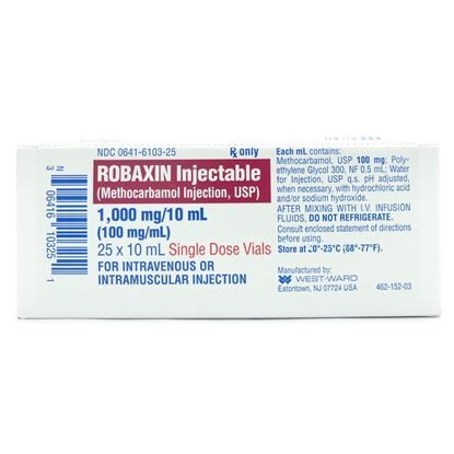 Robaxin™ (Methocarbamol), 100mg/mL, SDV, 10mL, 25 Vials/Tray