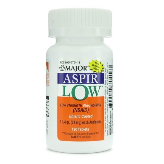 Aspirin Enteric Coated 81mg 120 TabletsBottle