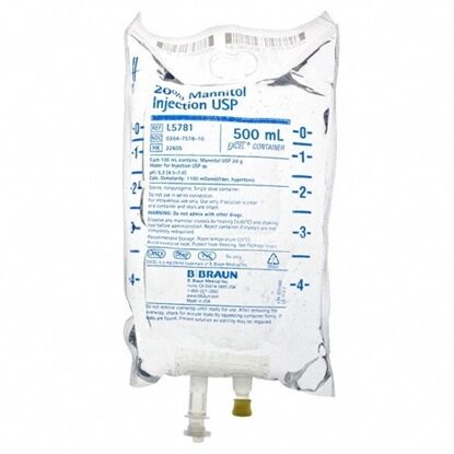 20% Mannitol IV Solution Injection, 500 mL Excel® Bag, Latex/PVC/DEHP-free, 24/Case