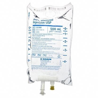 IV Solution, Mannitol, IV, 20%, 500mL, 24 Bags/Case