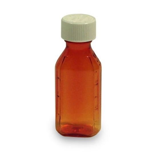 Bottle 4 ounce Amber Plastic ChildResistant Oval 100Case