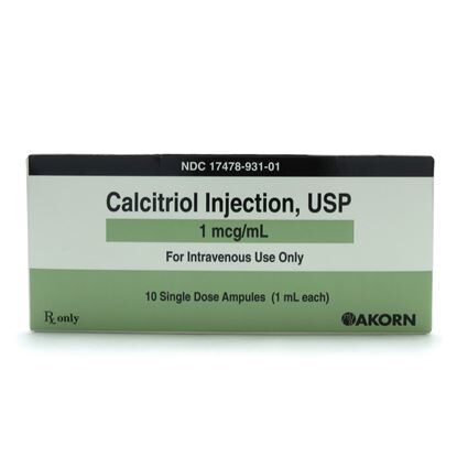 Calcitriol  (Vitamin D3) Injection,   1mcg/mL,  Ampule  1mL  10/Tray