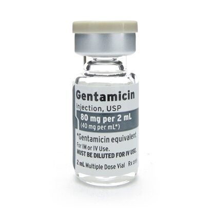 Gentamicin Sulfate, 40mg/mL, SDV, 2mL, 25 Vials/Tray