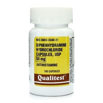 Diphenhydramine HCl, 50mg, 100 Capsules/Bottle