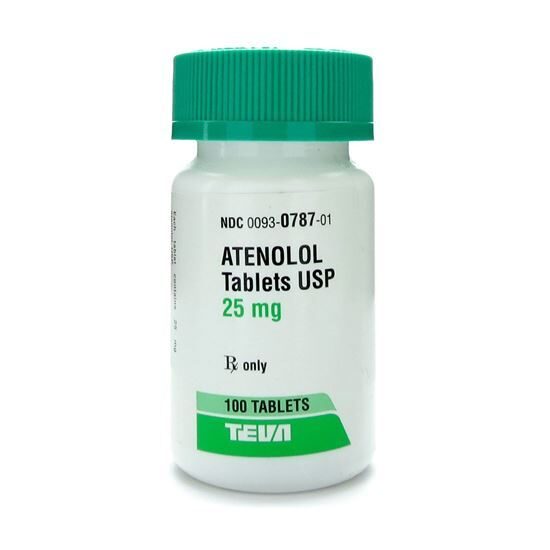 Atenolol  25mg 100 TabletsBottle