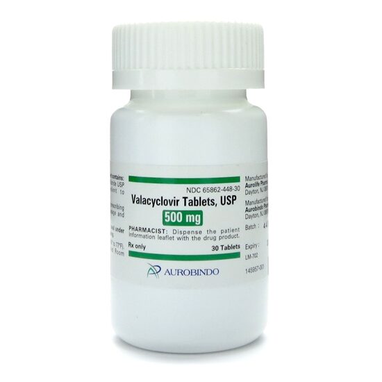 Valacyclovir HCl 500mg 30 TabletsBottle  Generic for Valtrex