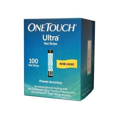 One Touch® Ultra® Blood Glucose Test Strips, 100/Box