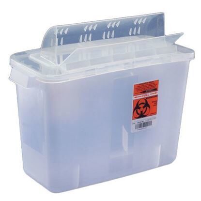 Sharps Collector, 5 Quart, with Lid, Red, In-Room™, Each