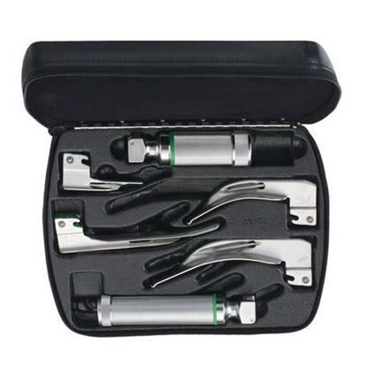 Laryngoscope Set, Fiber Optic, with MacIntosh Laryngoscope Blade Sizes: 1, 2, 3, and 4, and Case, Each
