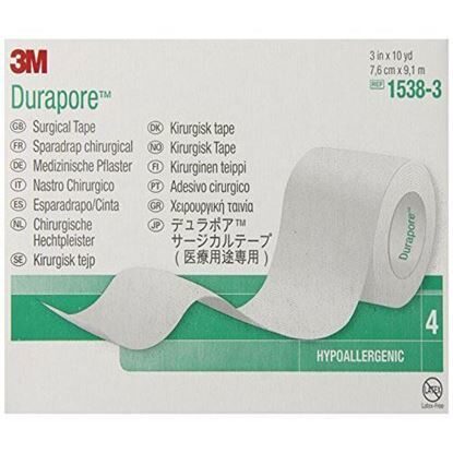 Tape, Durapore Surgical, White Cloth 3" x 10 Yards, 4/Box