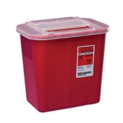 Sharps Collector,   2 Gallon, Sharps-A-Gator, Red with Clear Lid, Sharps-A-Gator™, Each