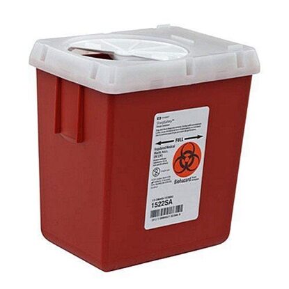Autodrop™ Phlebotomy Sharps Container 2.2 Quart, Rotating Locking Lid, Each