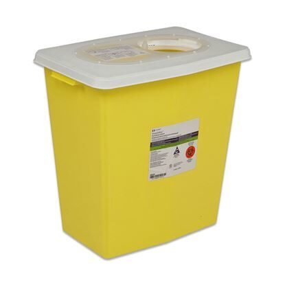 Chemo Collector, 12 Gallon, Yellow, SlidingTop, Each