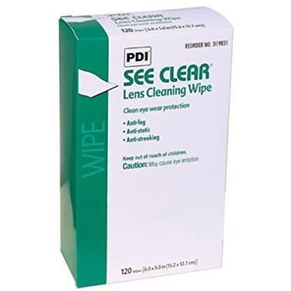 Wipes, Eyeglass Cleaning, Anti-static/Anti-fog Formula, For Use with Glass and Polycarbonate Lenses, See Clear®, 120/Box