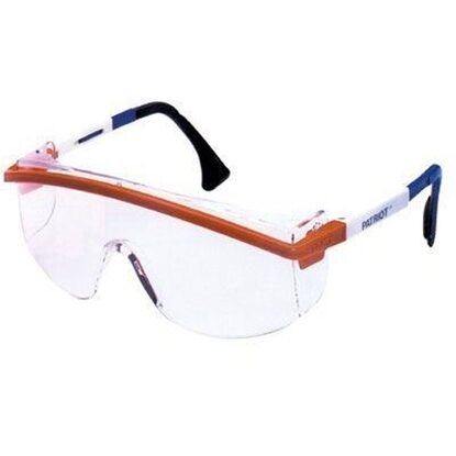 Eyewear, Protective, Patriot® Red, White, and Blue Frame, Clear Lens, Duoflex Temple Style, Uvextreme® Anti-Fog Coating,
