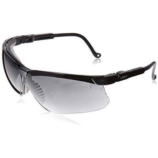 Eyewear Protective Black Frame Dark Gray Lens Wraparound Style Uvextreme AntiFog Coating Genesis Each