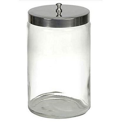 Jar, Sundry, Glass with Stainless Steel Lid, 7" x 4 1/4", Without Graduations, Unlabeled, Medi-Pak™, Each