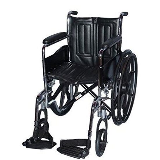 Wheelchair Folding Black  Fixedarm Swingfoot 250lb  Each