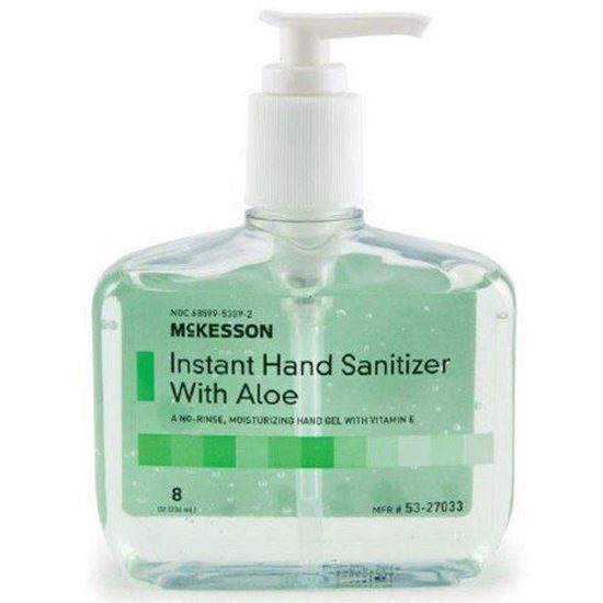 Antimicrobial Hand Sanitizer Gel Ethanol wPump  8ozBottle