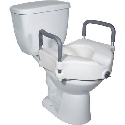 Toilet Seat, Elevated w/Arms  2 in 1 Locking  Each