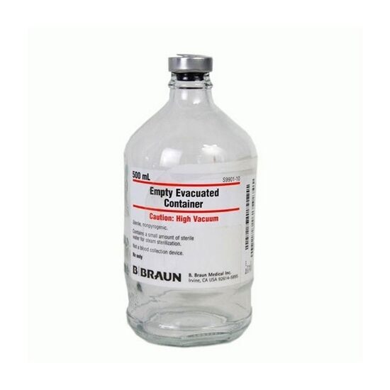 Container Empty IV Evacuated Glass 500mL 12Case
