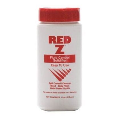 Absorbent for Blood & Body Fluids Spills, Red-Z, Powder Shaker Top, 8 oz, 6/Case