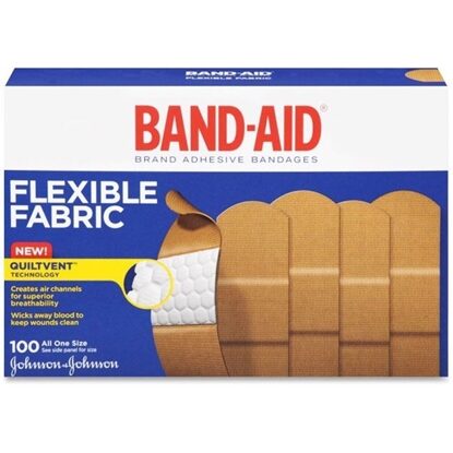 Band-Aid® Flexible Fabric Adhesive Bandages 1" x 3", 100/Box