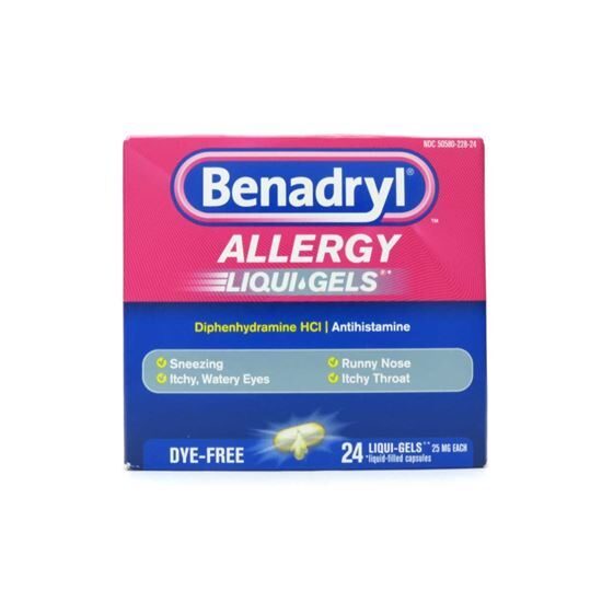 Benadryl Allergy 25mg UnitDose 24 GelcapsBox