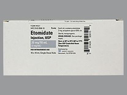 Etomidate, 2mg/mL, SDV, 10mL, 10 Vials/Tray