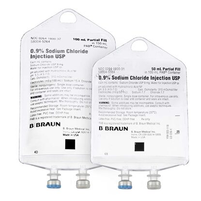 0.9% Sodium Chloride IV Solution Injection, PAB® Partial Additive Bag, Latex/PVC/DEHP-free