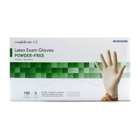 Exam Gloves Latex Powderfree Ivory Textured Performance PlusConfiderm 100Box