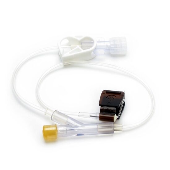 Kawasumi Huber Winged Infusion Set, 19 G x 1" Brown, Y-Site Port, 11" Tubing, 25/Box