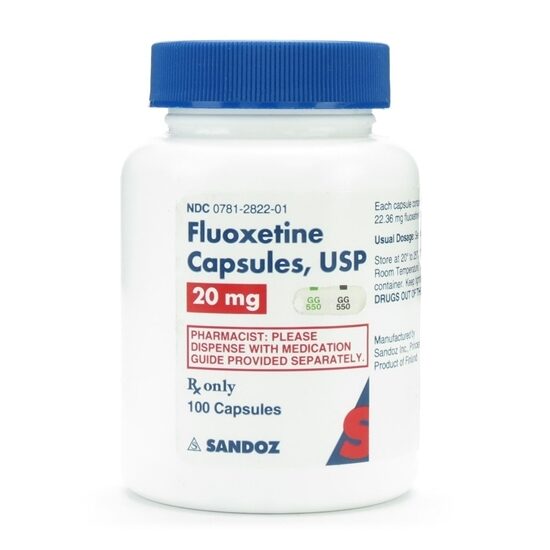 Fluoxetine HCl 20mg 100 CapsulesBottle