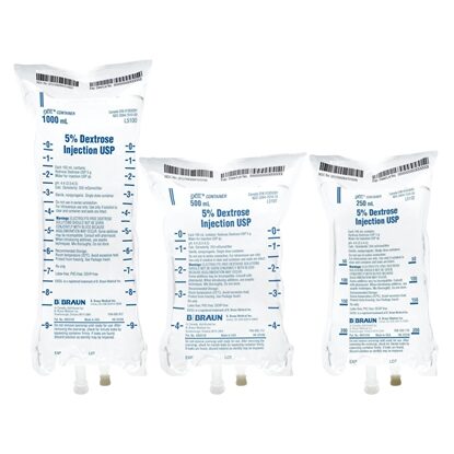 5% Dextrose IV Solution Injection, Excel® Bag, Latex/PVC/DEHP-free
