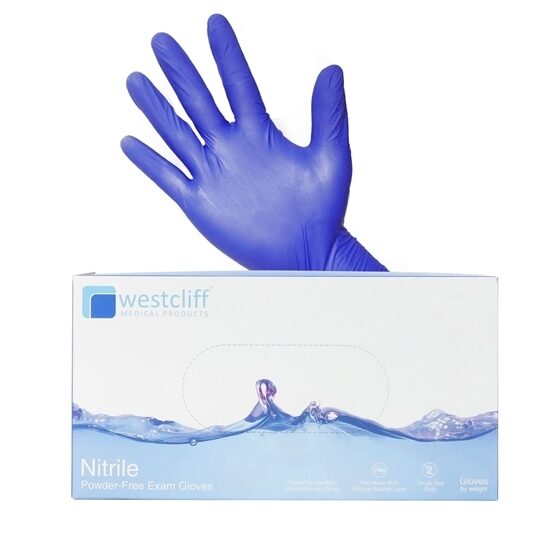 Exam Gloves Nitrile Powderfree Blue Westcliff 200Box