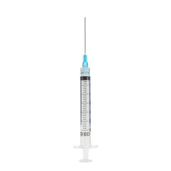 BD Luer-Lok Syringe with Detachable PrecisionGlide Needle 25g x 5/8, 3 ml (100 Count)