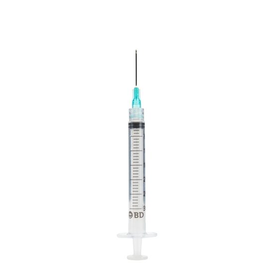 【新品】B.D SHOT 100 BD 309606 Safety-Lok 3ml Syringe Luer-Lok Tip - Box of 100