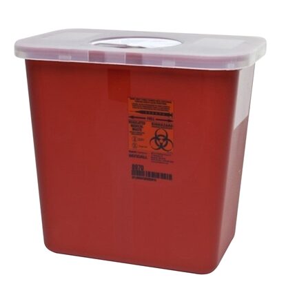 SharpSafety™ Nestable Sharps Container 2 Gallon, Rotating Locking Lid, Each