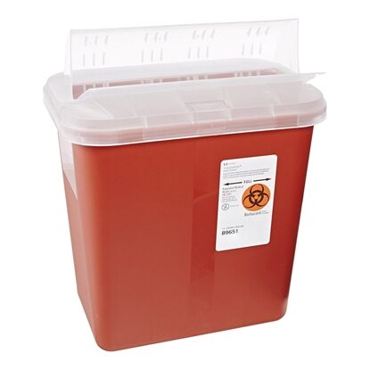 SharpSafety™ Sharps Container 2 Gallon, Flap Locking Lid, Each
