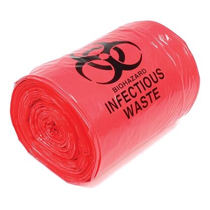 Infectious Biohazard Waste Bag 7 to 10 Gallon, Star-Sealed Bottom, 250/Case